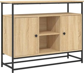 vidaXL sonoma tölgy színű szerelt fa tálalószekrény 100 x 35 x 80 cm