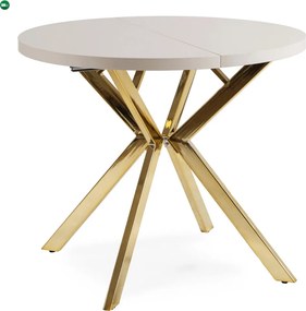 LUGO bővíthető étkezőasztal 90-190 cm kasmír/arany