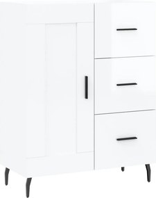 vidaXL magasfényű fehér szerelt fa tálalószekrény 69,5 x 34 x 90 cm