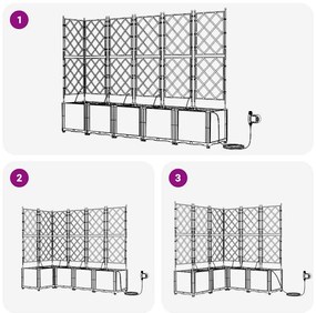 Kerti ültetők Fekete 120 x 120 x 142 cm Acél