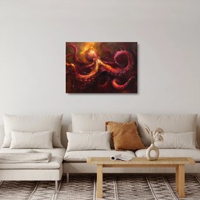 Üveg kép - Polip, olajfestmény (70x50 cm)