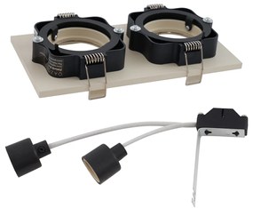 6 darabos modern, bézs színű, süllyesztett spotlámpa szett GU10 50mm állítható 2-lámpás - Qure