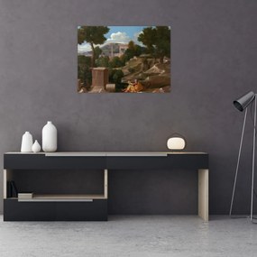 Kép - Nicolas Poussin, Landscape with Saint John on Patmos, reprodukciók (70x50 cm)