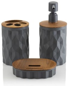 Fürdőszobai készlet REINA 5 db antracit/barna