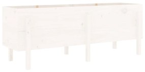 fehér tömör fenyőfa kerti magaságyás 160 x 50 x 57 cm