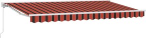 vidaXL Behúzható napellenző Narancs és Fekete 400 x 200 cm