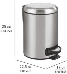 Wenko Leman 3 l pedálos szemetes, rozsdamentesacél, 3 l