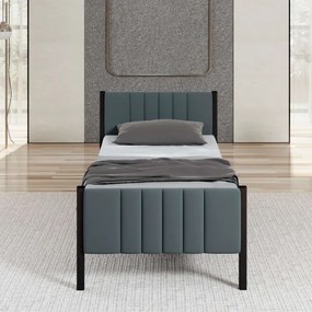 Egyszemélyes fémágy LUNOR 90x200 cm antracit teherbírás 120 kg