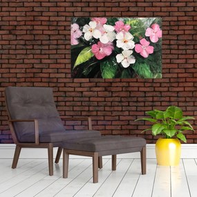 Kép - Rózsaszín és fehér virágok (90x60 cm)