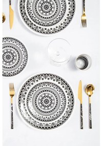 Fekete-aranyszínű acél evőeszköz készlet 16 db-os Avie – Premier Housewares