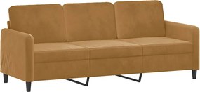 vidaXL 3 személyes barna bársony kanapé 180 cm