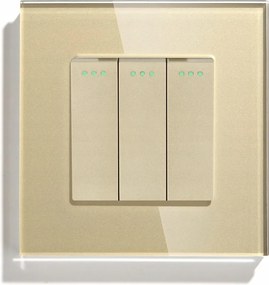 Kapcsoló Fénykapcsoló Üveg Hármas Kapcsoló Arany