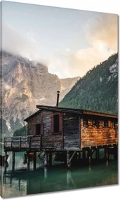 Vászonkép 70x100 Hegyi kikötő Csónakok