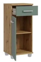 Fürdőszobaszekrény VENOM zöld/artisan tölgy