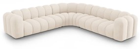 Krémszínű zsenília moduláris sarokkanapé Lupine – Micadoni