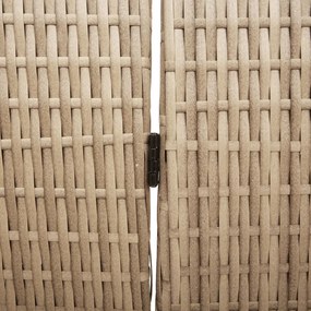 3 paneles válaszfal, hajtogatható, bézs, 146x200 cm, poli rattan