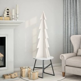 fehér tömör fenyőfa karácsonyfa-dekoráció 112 cm