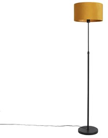 Állólámpa fekete bársony árnyékolóval okker sárga arannyal 35 cm - Parte