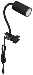 Globo 57911KB - Rugalmas lámpa klipsszel ROBBY 1xGU10/25W/230V fekete