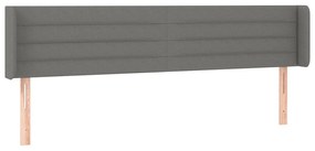 sötétszürke szövet LED-es fejtámla 203 x 16 x 78/88 cm