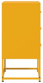 2 db mustársárga acél éjjeliszekrény 36 x 39 x 78 cm