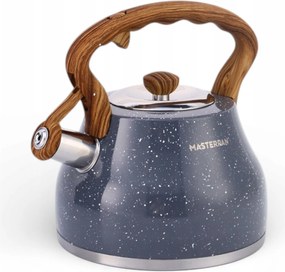 Acél Vízforraló Síppal – Robusztus Konyhába És Kempingezéshez Szürke 2,7L