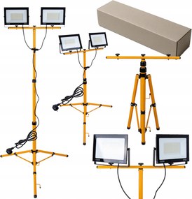 LED-es halogén építőipari fényvető 200W magas állvány 60-160cm munkalámpa