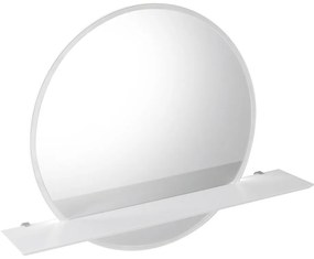 Sapho, VISO LED háttérvilágítású kerek tükör átmérője 70cm polccal, matt fehér, VS070-01
