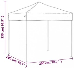 krémszínű összecsukható partisátor 2 x 2 m