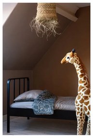 Fekete fém egyszemélyes ágy ágyráccsal 90x200 cm Mees – WOOOD