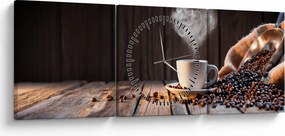Kép - Kávé idő (órával) (90x30 cm)