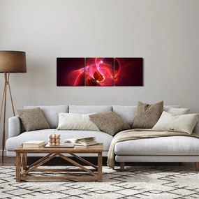 Modern rózsaszín absztrakció képe (órával) (90x30 cm)