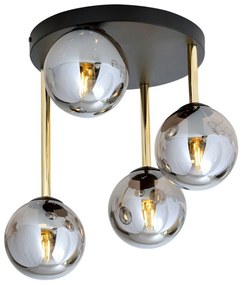 EMIBIG 1259-4 DOLCE Glamour Mennyezeti Lámpa Fekete, Grafit, Arany E14 IP20