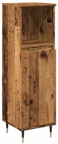 Antik fa színű szerelt fa fürdőszobaszekrény 30 x 30 x 100 cm