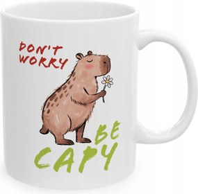 Kapibara Don't Worry Be Capy nyomott mintás bögre Ajándék Ne aggódj