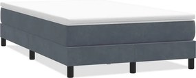 vidaXL sötétszürke bársony rugós ágy matrac nélkül 120x210 cm