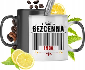 Mágikus bögre Inga számára Fekete matt nyomott mintával 330ml