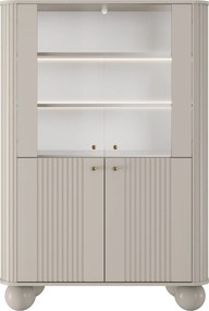 Vesper négyajtós vitrin 103 cm - kasmír / arany fogantyúk / gömb alakú lábak