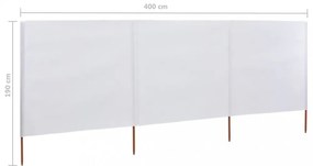homokfehér szövet 3-paneles szélfogó 400 x 160 cm