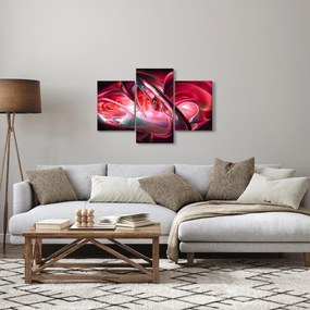 Piros fraktálos kép (90x60 cm)