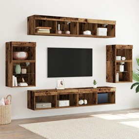 F Floating Shelf 2 db Régi fa 40x28.5x40 cm Mérnöki fa
