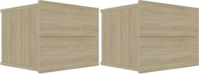 vidaXL 2 db sonoma tölgy színű szerelt fa éjjeliszekrény 40x30x30 cm