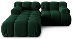 Zöld bársony sarokkanapé Bellis – Micadoni Home
