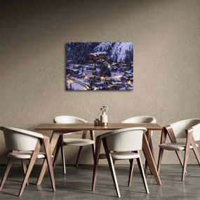 Kép - téli hegyi város (70x50 cm)
