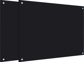 vidaXL 2 db fekete edzett üveg konyhai falburkoló 80 x 60 cm