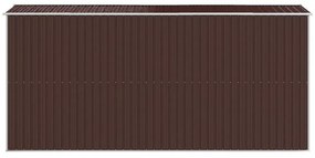 sötétbarna horganyzott acél kerti fészer 192 x 440 x 223 cm