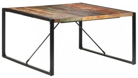 tömör újrahasznosított fa étkezőasztal 140 x 140 x 75 cm