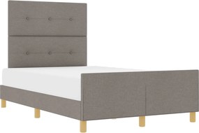 vidaXL Ágykeret fejtámlával Tópszínű 120 x 200 cm szövet