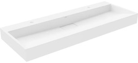 Mexen Ava pultra szerelhető konglomerát mosdókagyló 2 nyílásos 120 x 46 cm, Fehér - 23011202