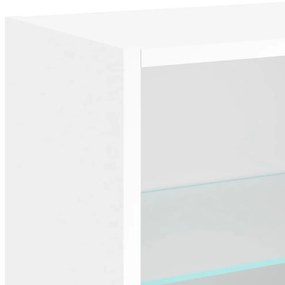 fehér falra szerelhető éjjeliszekrény LED lámpákkal